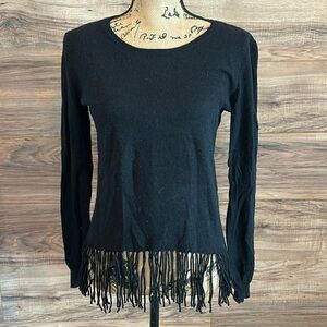 Gianni bini black sweater with fringes